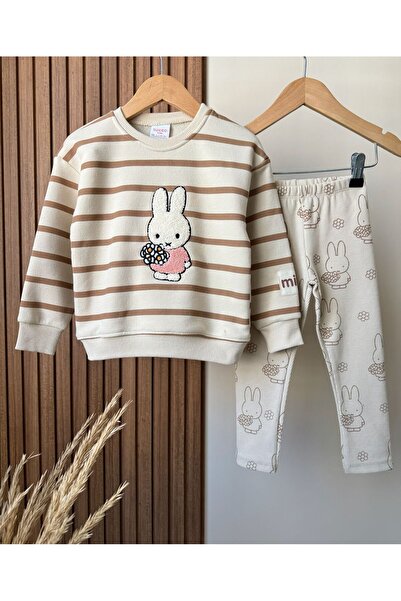 LUCCO Rabbit Sweatshirt Leggings Girl's 100% Cotton Set