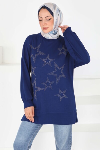 TOFİSA Star Stone Подробна туника тъмно синьо - 27673