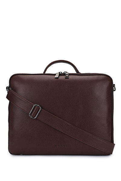 Bruno Rossi Bag Men's Genuine Leather Brown Briefcase
