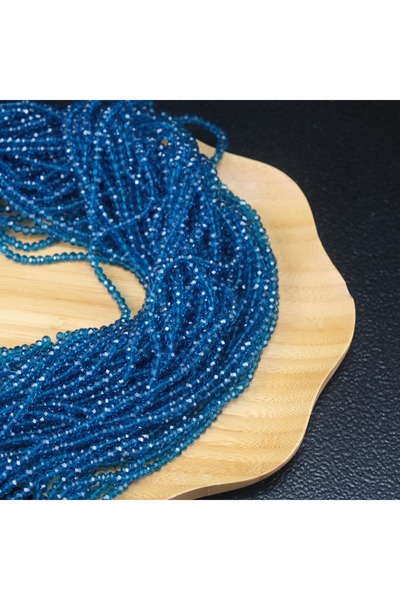 Prestij Boncuk Mărgele de cristal 4 MM albastru petrol transparent