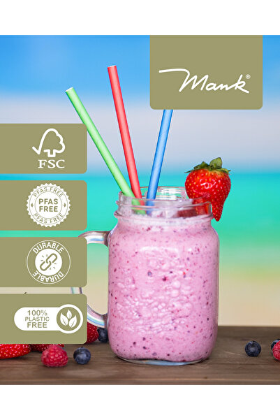 Mank Paper straws, various colors, 8 mm x 25 cm, 150 pcs.