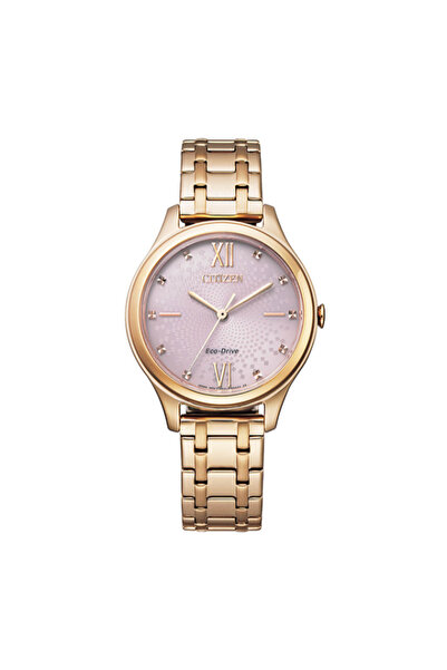 Citizen ساعة نسائية تناظرية بمينا وردي - EM0503-75X