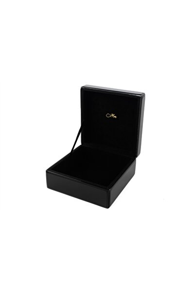 Mikasa Moor Marble Patterned Black Glass Box 17X17X9Cm