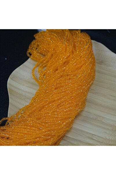 Prestij Boncuk Κρυστάλλινες χάντρες 2 χιλ. Ανοιχτό πορτοκαλί διάφανο