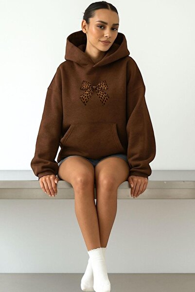 BENROMA سترة بقلنسوة للجنسين مصنوعة من القطن الممشط بثلاثة خيوط مع طباعة نقشة...