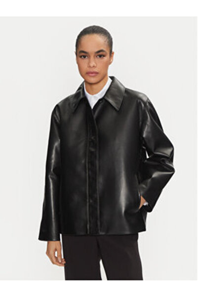 Calvin Klein Γυναικείο Δερμάτινο Μπουφάν K20K208337 Μαύρο