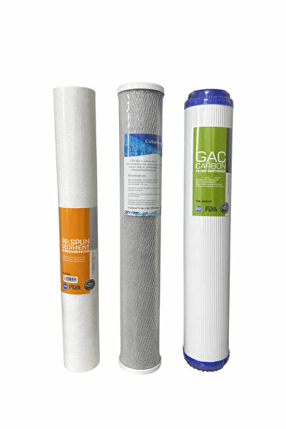 AQUA BELLA Su Arıtma Filtresi 20" PPS Sediment- CTO Karbon Blok - UDF Gac Kar...