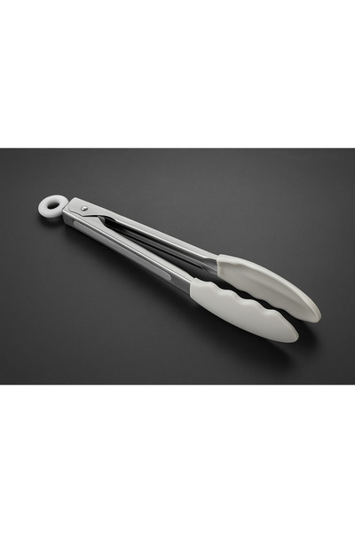 İnterlife Metal Body Adjustable Silicone Tip Serving Tongs Fireproof Non-Stick Frying Tongs (21 cm)