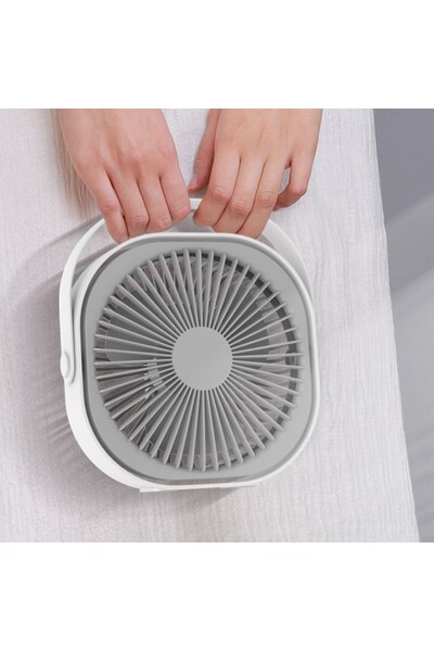 Flippy Mini USB desk fan - 360° rotation, 3 speeds, 4000 mA, 13.5 x 12.8 cm, Gray