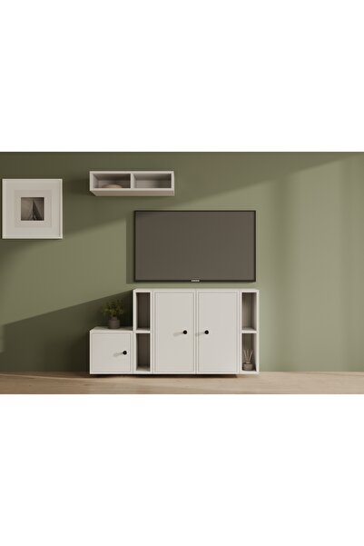 Nettrends Penta Modül Ev ve Ofis Kullanımına Uygun 3 Kapaklı Duvara Monte TV ...