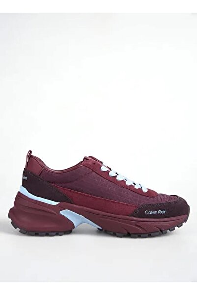 Calvin Klein Kadın Kalın Topuk Bağlamalı Süet Kumaş Rahat Taban Mor Sneaker YW0YW01995-VH2
