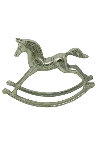 BraziPremium By OLLMA Cal balansoar decorativ metalic, 21 cm, argintiu metalizat