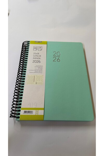 Gıpta 2026 Hard Cover Daily Agenda 20X28 Aqua Green 419-Sek