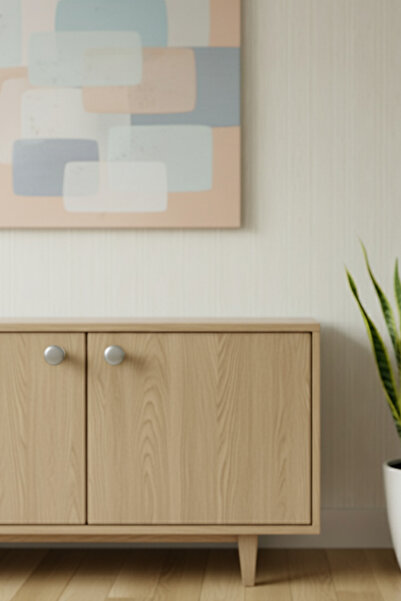 MegaVitrin Silver Plastic Mushroom Knob Furniture Handle - Single Screw - Cabinet and Drawer Handle