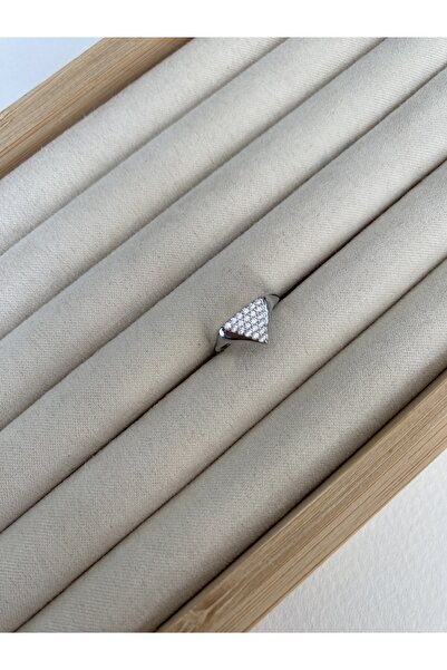 Pinery Jewels خاتم نسائي بحجر الإصبع الصغير وقاعدة مثلثة قابلة للتعديل