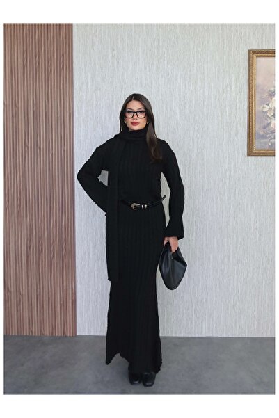 ESRAHELVACI Σετ φούστα με πλεκτό σάλι με πλεξούδα