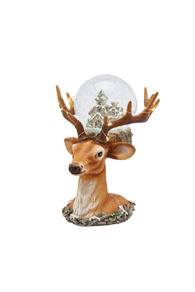BraziPremium Decorațiune de Crăciun model cerb cu glob de zăpadă și luminițe,...