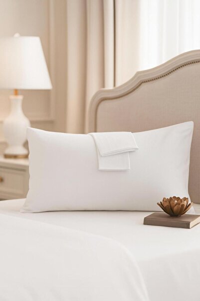 Lio20 50 X 70 cm Size Cotton Fabric Covered 2-Piece Pillowcase Set - White