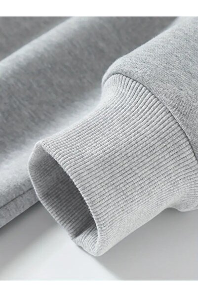 EXPECTED Unisex oversized O λαιμόκοψη επένδυση fleece ελαφρύ Φούτερ 2 κλωστών