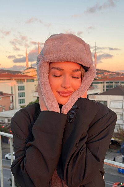 Mollycrush Women's Gray Faux Fur Plush Hairy Elite Pompom Hat Beanie