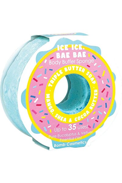 Bomb Cosmetics Ice Ice Exfoliating Sponge Soap, Bae Bae Donut Body Buffer,