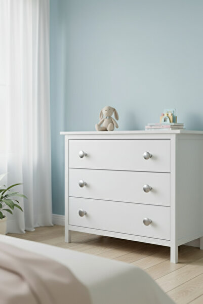 MegaVitrin Silver Plastic Mushroom Knob Furniture Handle - Single Screw - Cabinet and Drawer Handle