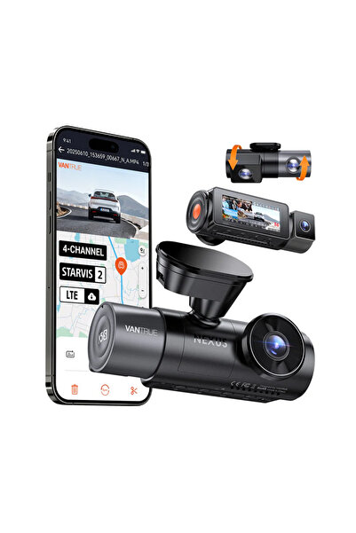 VANTRUE N5S Auto Camera with 4 Channels, 360°, HDR+WDR, Voice Control, Night Vision, GPS, G-Sensor,