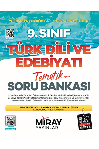 Miray Yayınları 9. Sınıf Tematik Türk Dili ve Edebiyatı Soru Bankası Maarif M...