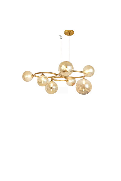 ALC-Shop Πολυέλαιος με Στρογγυλό Ατσάλι, VENERE Luce, 3 Κύκλοι, 7xG9, Χρυσός, Μεταλλικός, Ρυθμιζόμενο Ύψος