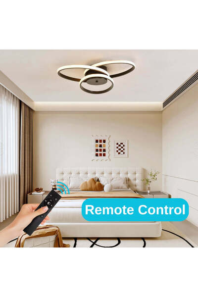 Alista Home Lustra LED cu telecomanda ECATERINA 59 W, lumina Rece/Calda/Neutra, Dimabila, Negru, Inaltime Reglab