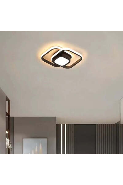 ALC-Shop Πολυέλαιος LED DUOFORM, 17W, 3 τετράγωνα, Ψυχρό/Ζεστό/Ουδέτερο φως, Μαύρο