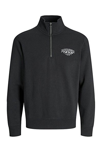 Jack & Jones Jjmakoto Halfzip Sweat Erkek Sweat 12278608 Black