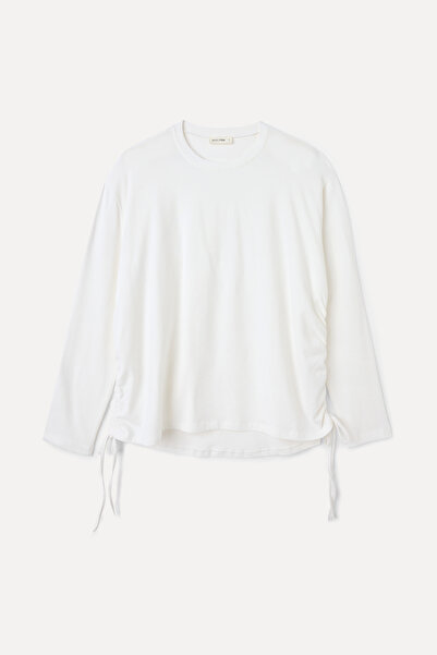 Mudo Oversize Long Sleeve T-Shirt with Ruched Waist