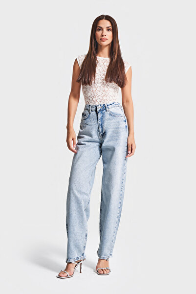 its basic Blugi pentru femei Ice Denim Color T-4w5-3 Skater Fit Front Bright Stone Lungime interioară 77 cm Design special Denim Jean