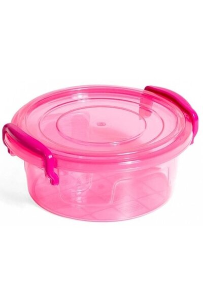 ANTBRO ® mini food container 300 ml fuchsia – plastic container with airtight lid for snacks, sauc