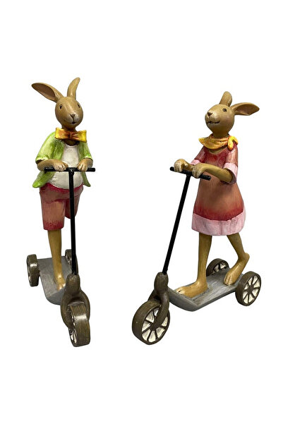 BraziPremium Decorațiune de Paște, model de iepure, fetiță și băiețel pe trot...