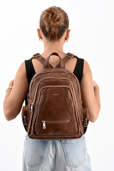çantamgelsin Mega Polo Lisbon/Soft Leather Multi-Compartment Women's Backpack