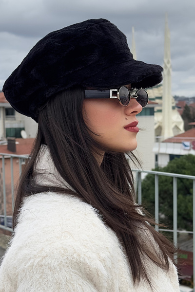 Mollycrush Plush Captain Sailor Hat Luxury Faux Women's Hat