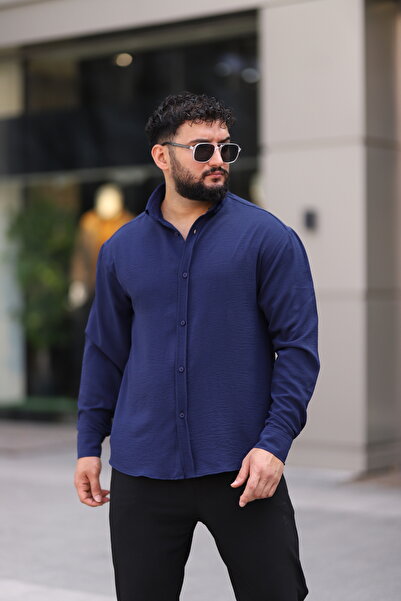 Bürke Ayrobin Довгорукава синя сорочка оверсайз для чоловіків