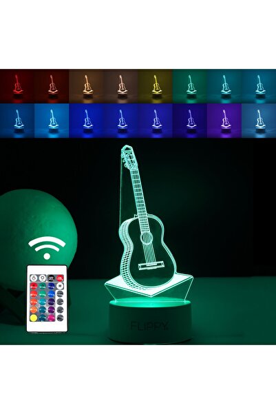 Flippy Lampă LED decorativă, Flippy, 3D, Chitară, realizată din material acri...