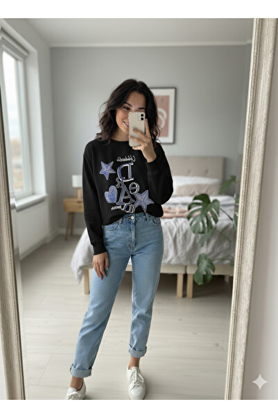 Ceylen guler rotund matrițe standard cu textul DREAM cu pietre și cu imprimeu...