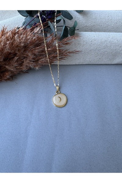 M Miel Mineli Hilal Detay Kolye