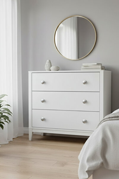 MegaVitrin Silver Plastic Mushroom Knob Furniture Handle - Single Screw - Cabinet and Drawer Handle