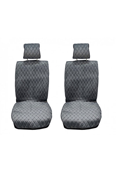 DELUXETUNING Set 2 huse scaune auto pentru fata, catifea, gri