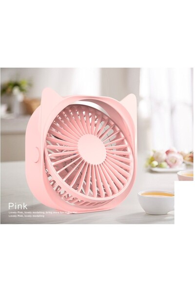 Flippy Mini USB desk fan Flippy, 360° rotation, 3 speeds, 13.5 x 12.8 cm, Pink