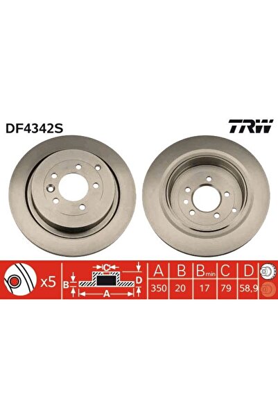 TRW Land Rover Fren Diski Arka Discovery 3 05-09 Discovery 4 10-16 Range Rover Sport 10-13 3.0-4.4 -