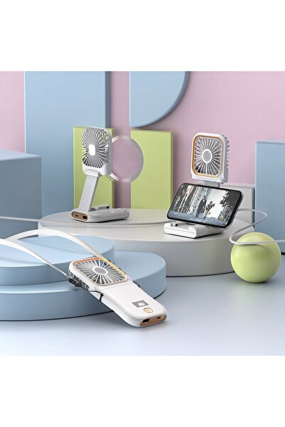 Flippy Portable Fan 3-in-1 — Handheld/Neck/Desktop, 16.7×8×1.9 cm, 3 Speeds, USB, Foldable, Digi