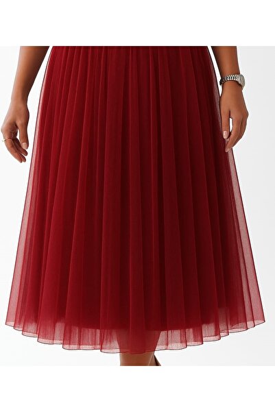 GlamarouX by 3638 Official Store Pliseli Tül Etek