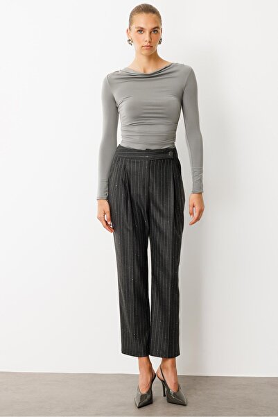 Moda İlgi Modailgi Dil Kemerli Kapama Çift Pileli Yandan Cepli Sigara Paça Pa...