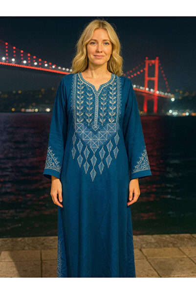 fiore fashion Kimono Galabiya Muslim Dress 145 cm Height Dark Color